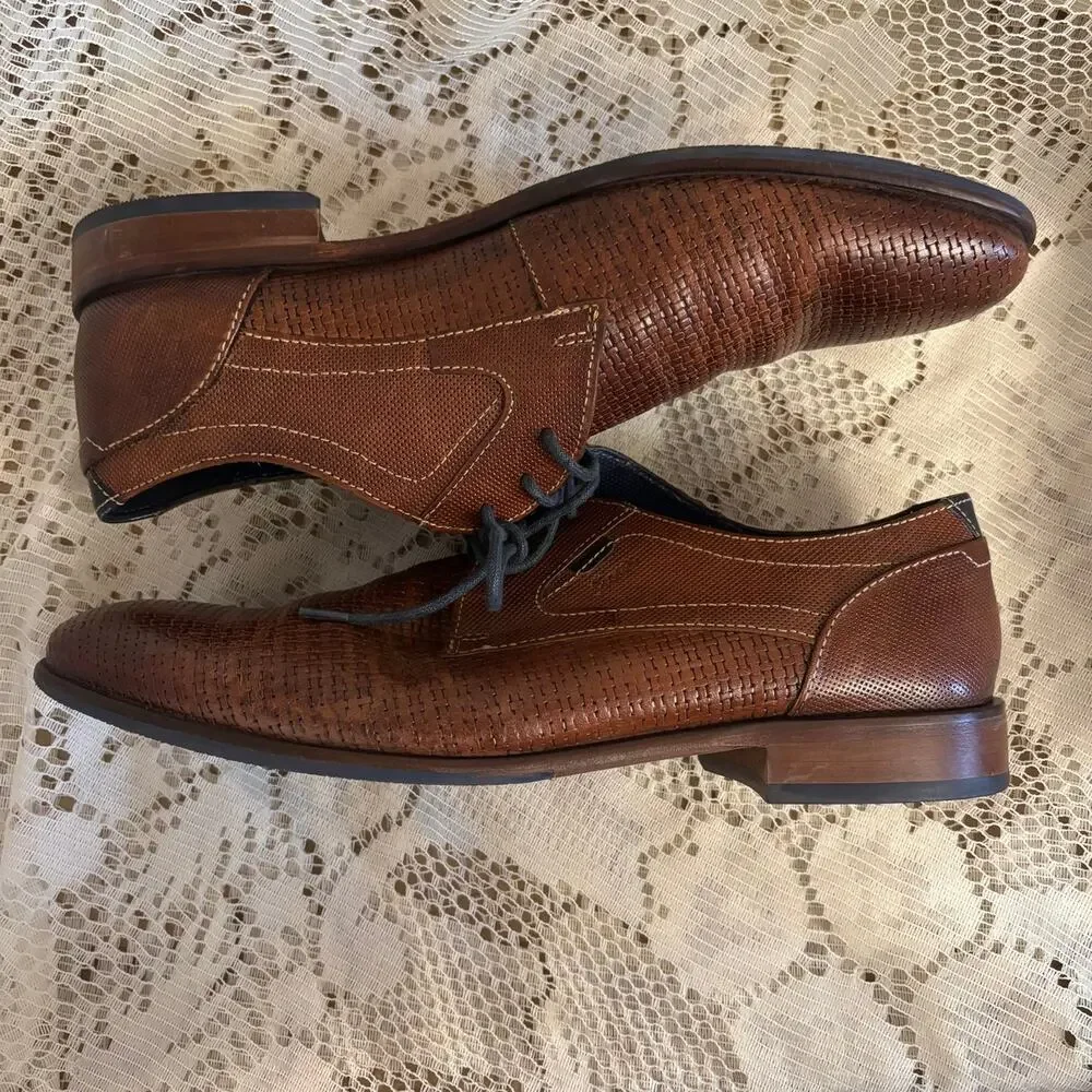 Sioux Dilip Men's US 9 Brown Leather Derby Dress Shoes